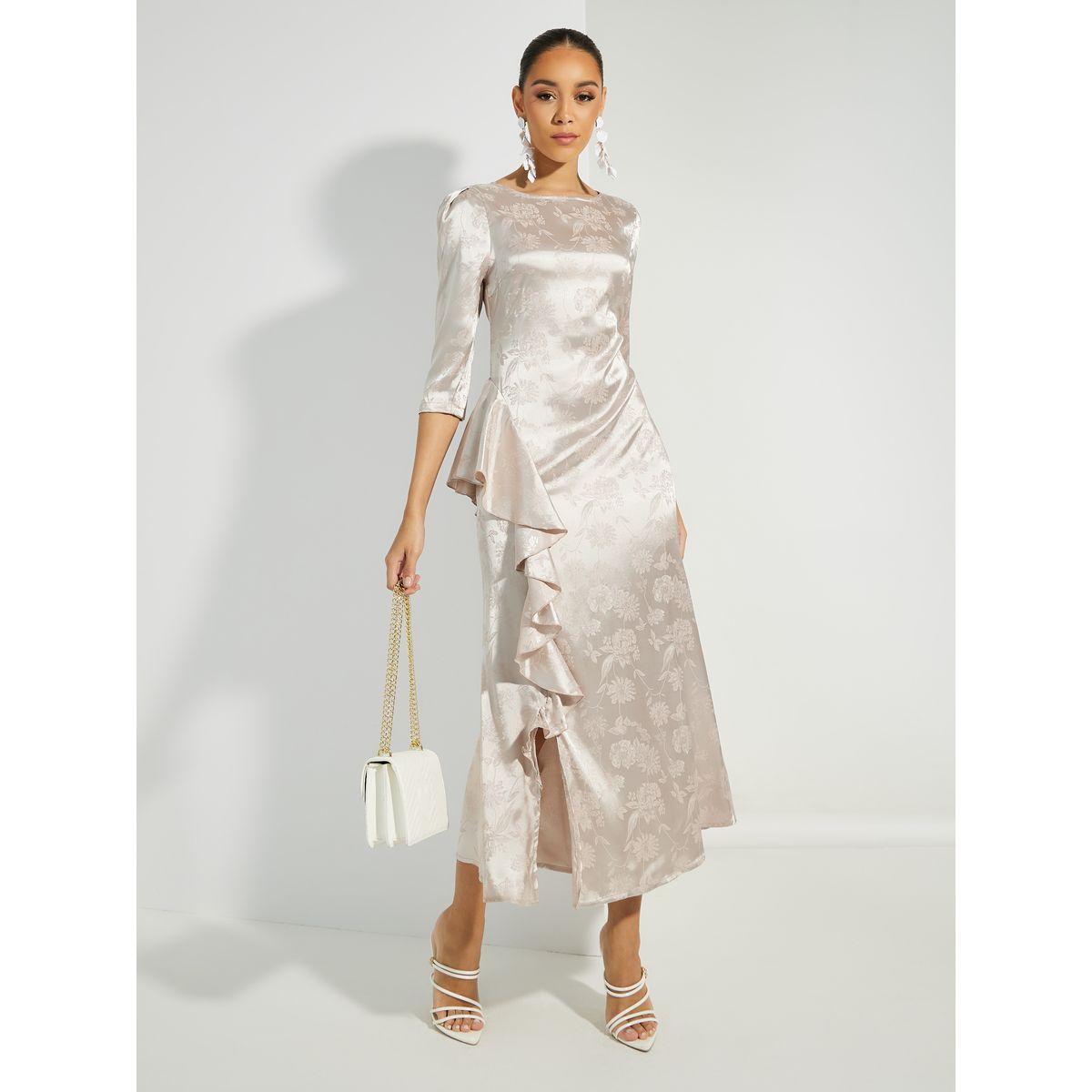 فستان طويل بقصة ميرميد وتفاصيل كشكش-women-clothing-dresses-image-1