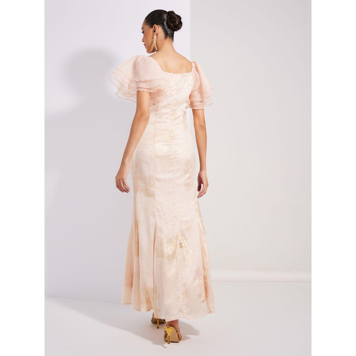 فستان طويل بقصة ميرميد واكمام كشكش-women-clothing-dresses-image-4