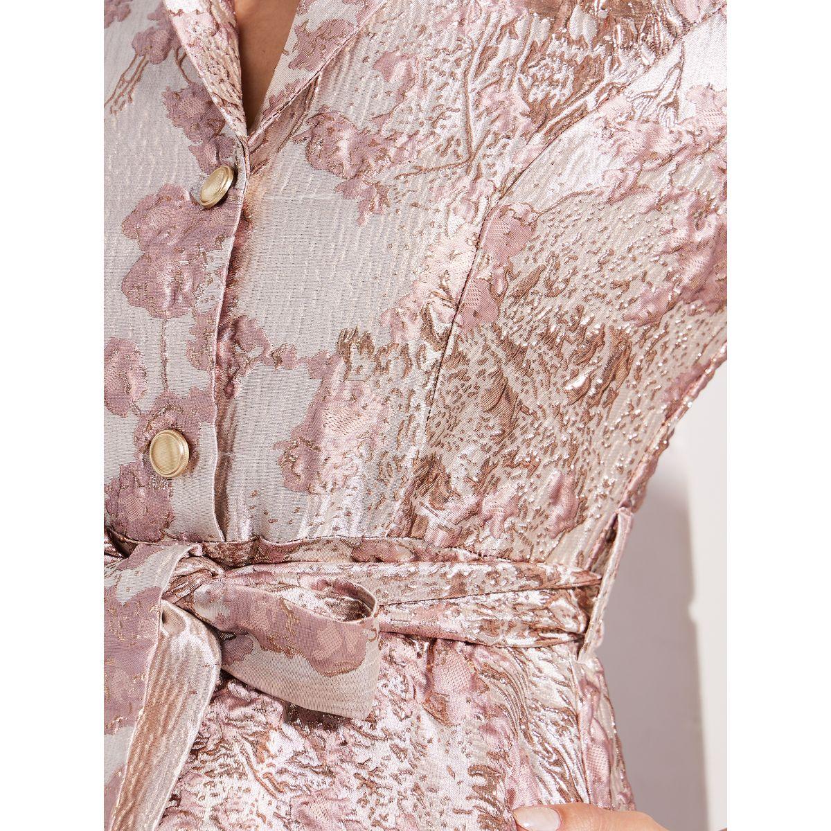 Styli Limited Jacquard A-Line Maxi Dress with Tie Belt-women-clothing-dresses-image-3