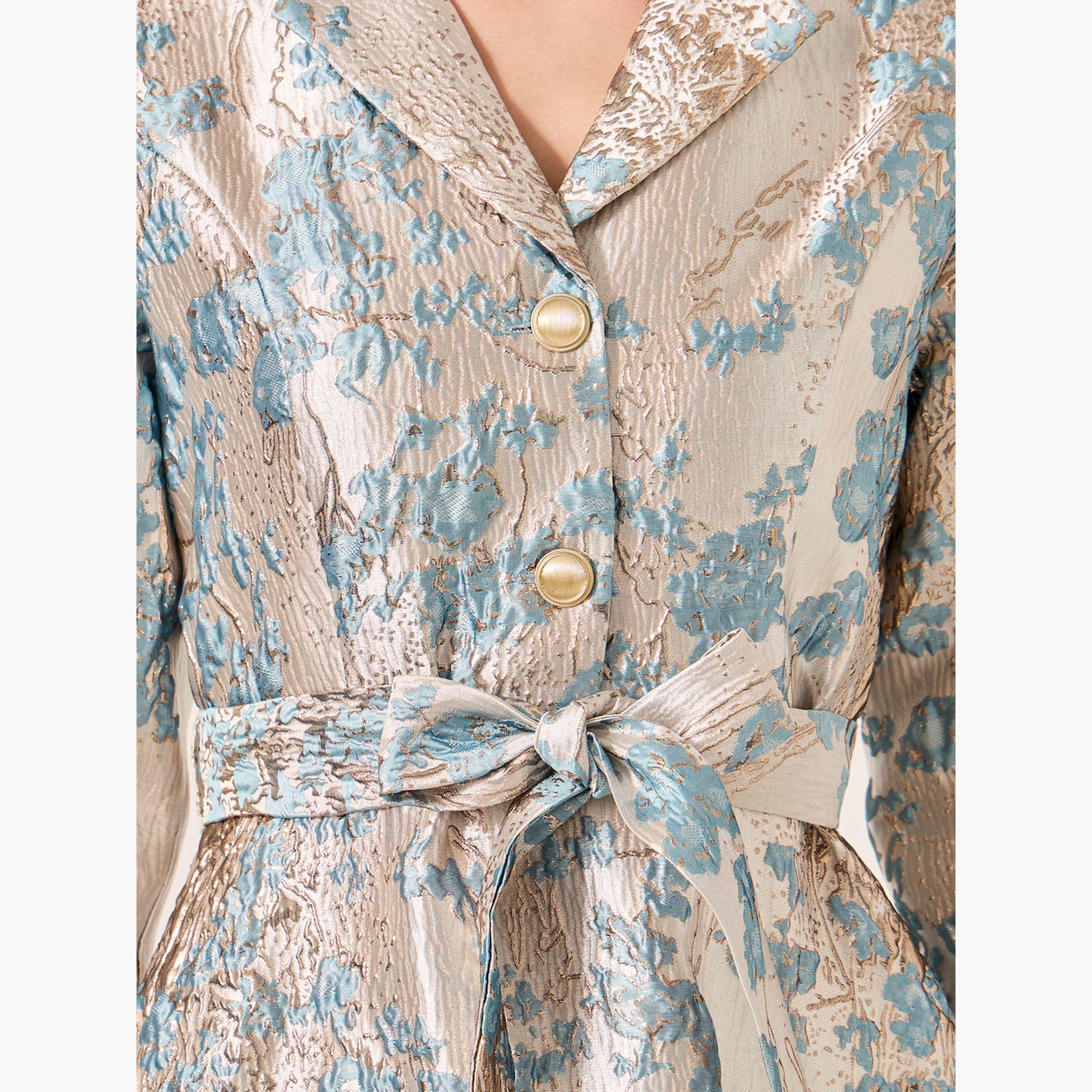 ستايلي - فستان ماكسي جاكار بقصّة A مع حزام ربط-women-clothing-dresses-image-4