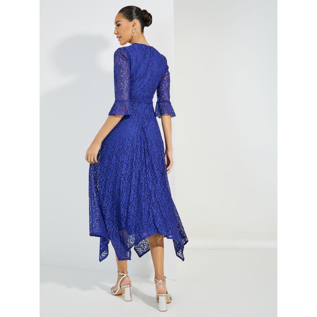 فستان ميدي بتفاصيل دانتيل وياقة عالية-women-clothing-dresses-image-4