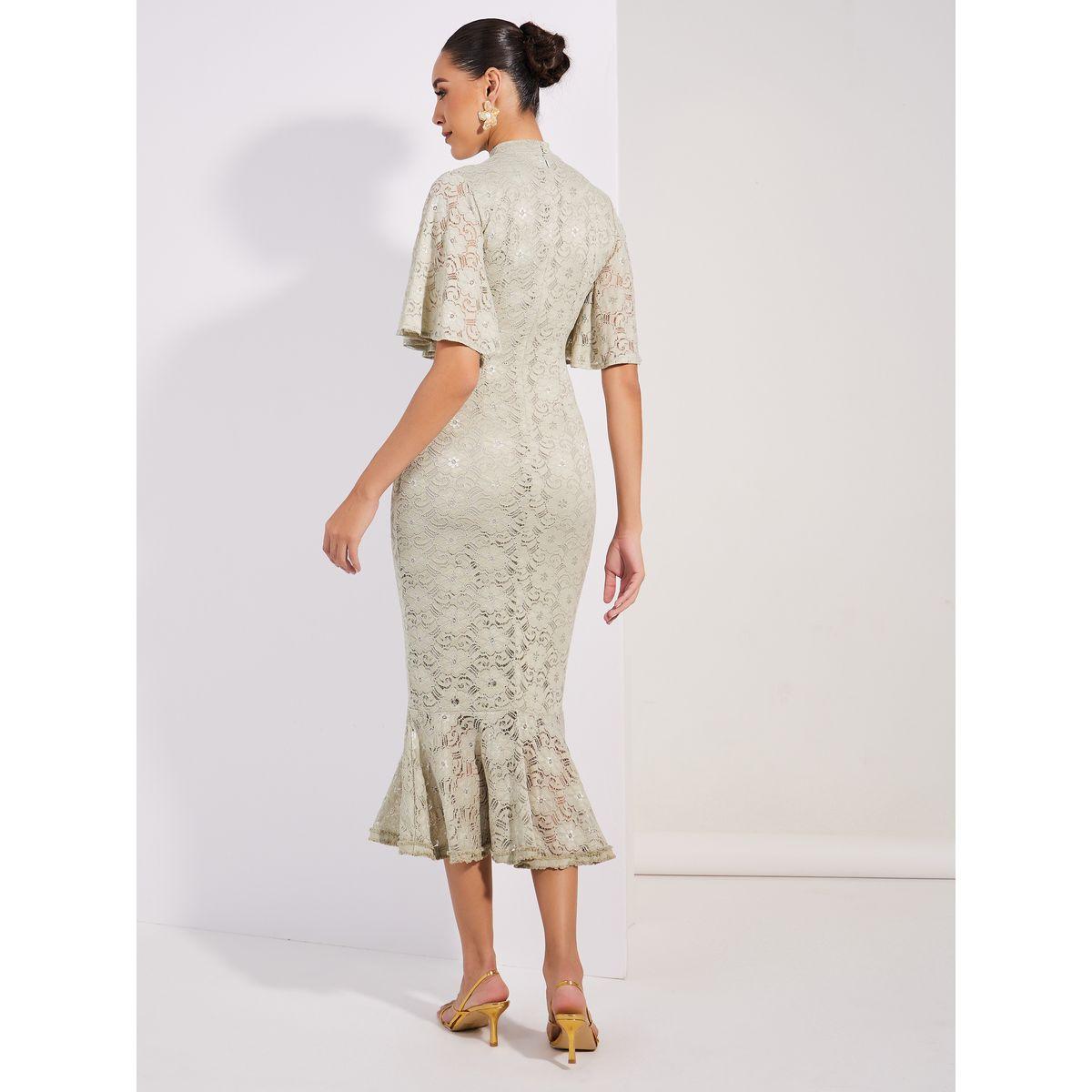 فستان ميدي ضيق بياقة عالية واكمام آنجل-women-clothing-dresses-image-4