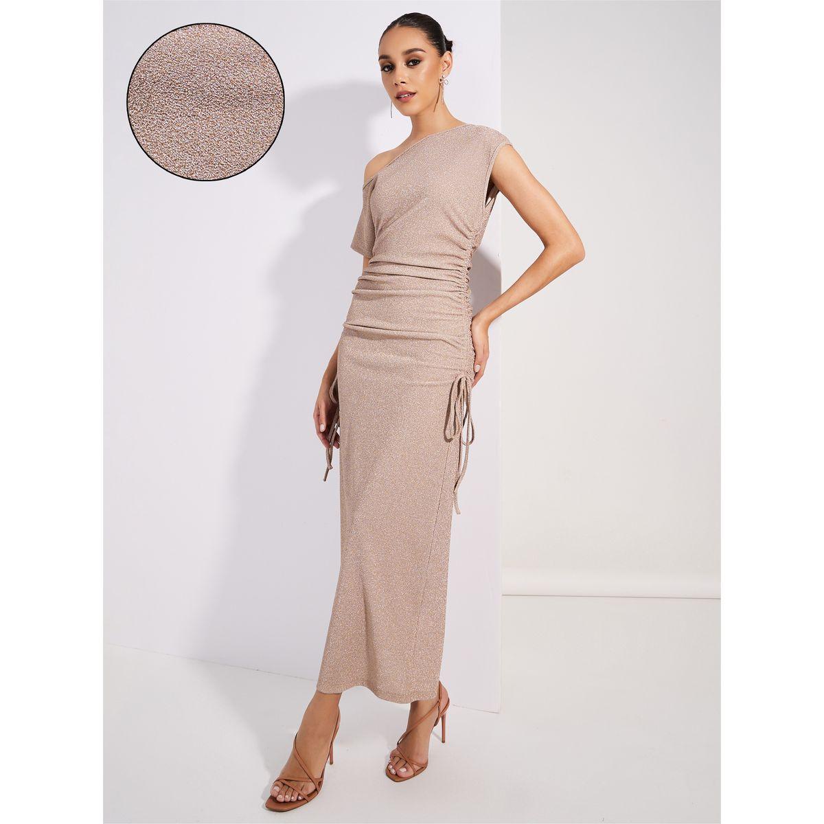 Styli Limited Ruched Bodycon One Shoulder Neck Maxi Dress-women-clothing-dresses-image-1
