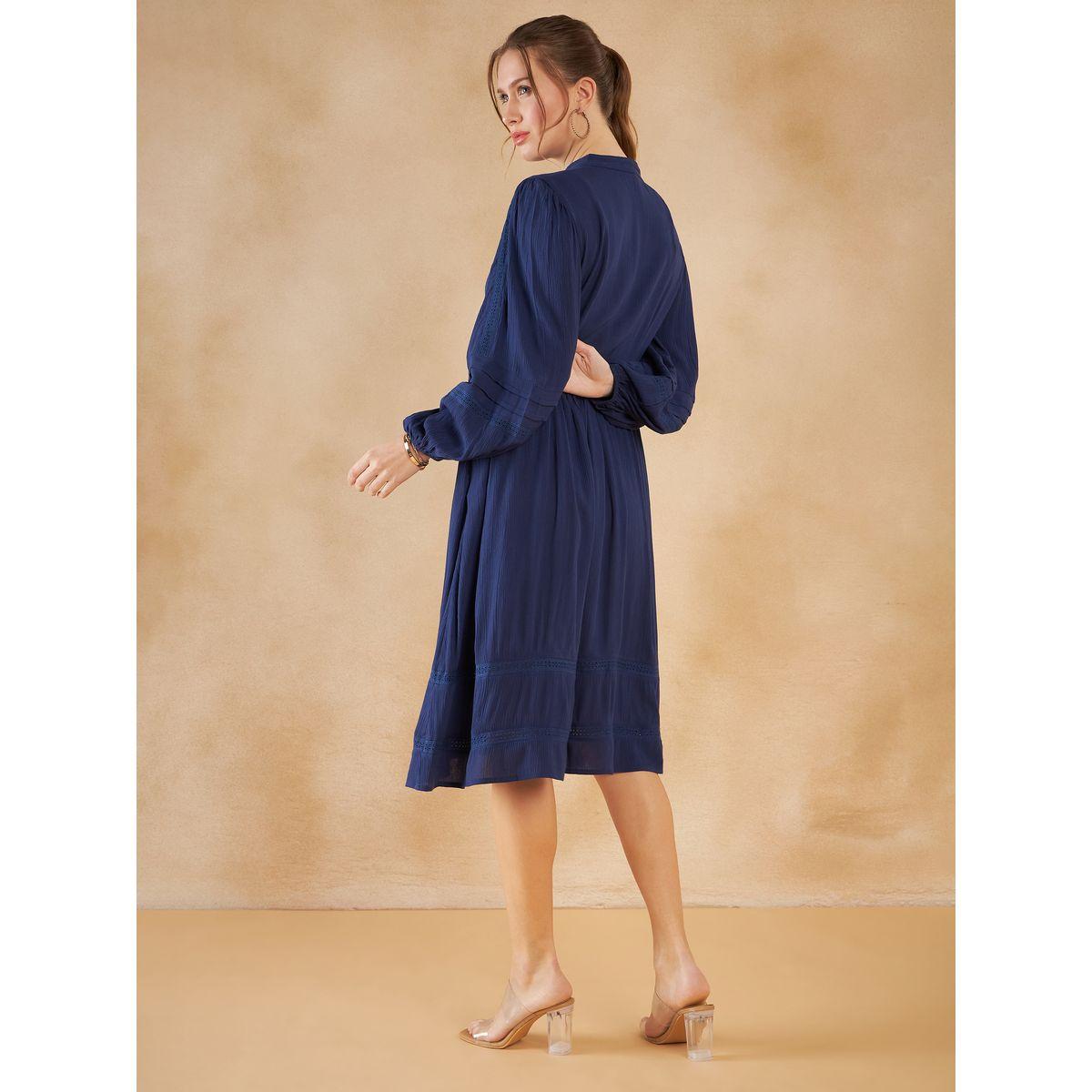 فستان ميدي بتفاصيل دانتيل وحافة واسعة-women-clothing-dresses-image-2