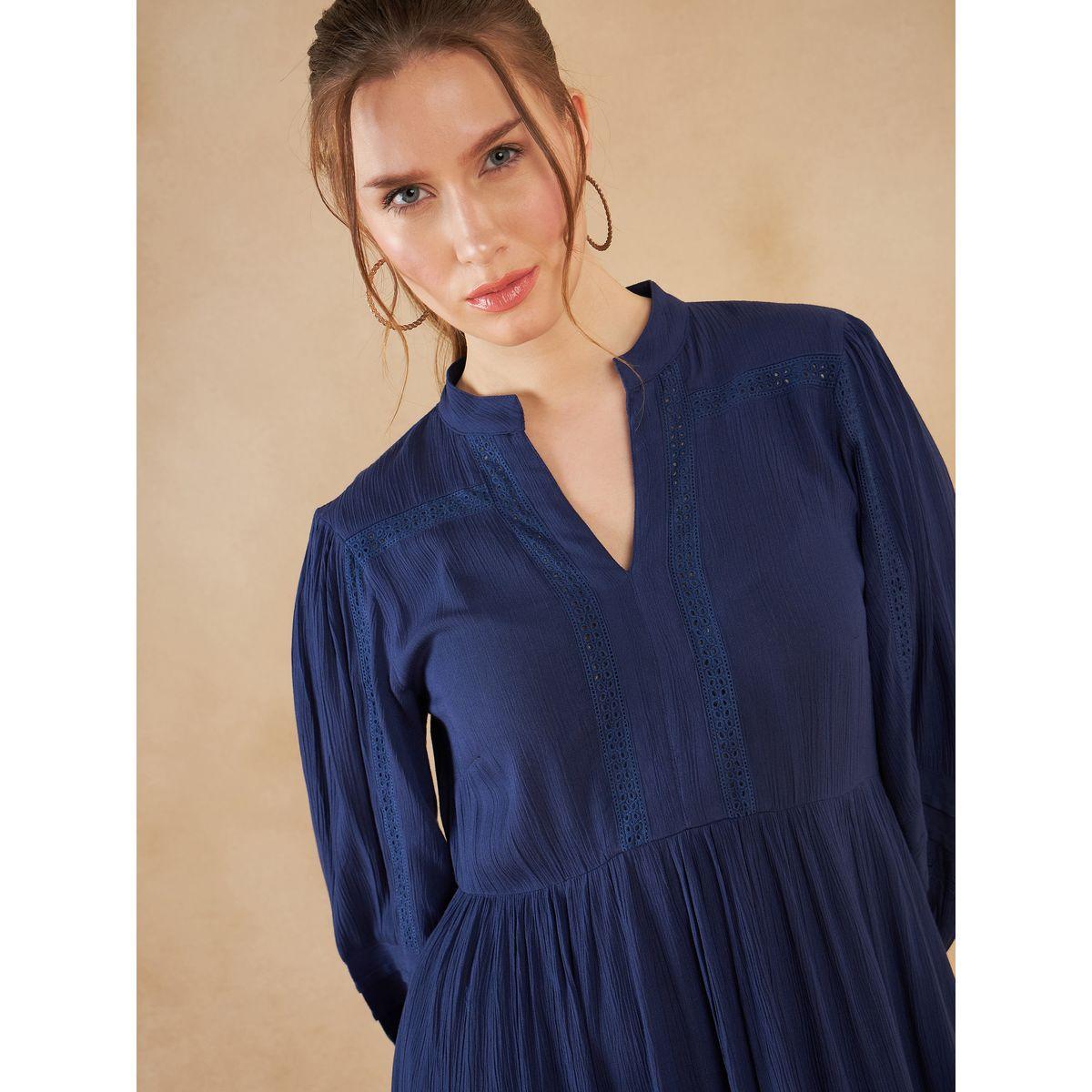 فستان ميدي بتفاصيل دانتيل وحافة واسعة-women-clothing-dresses-image-4