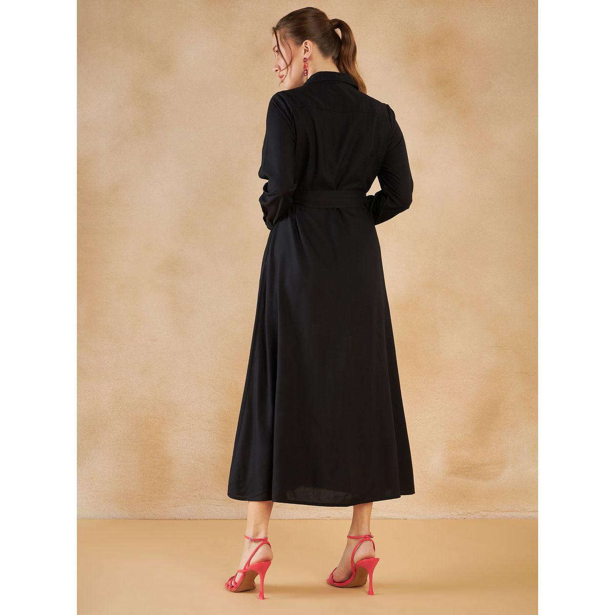 Femmella Flap Pocket Detail Button Down Shirt Maxi Dress-women-clothing-dresses-image-2