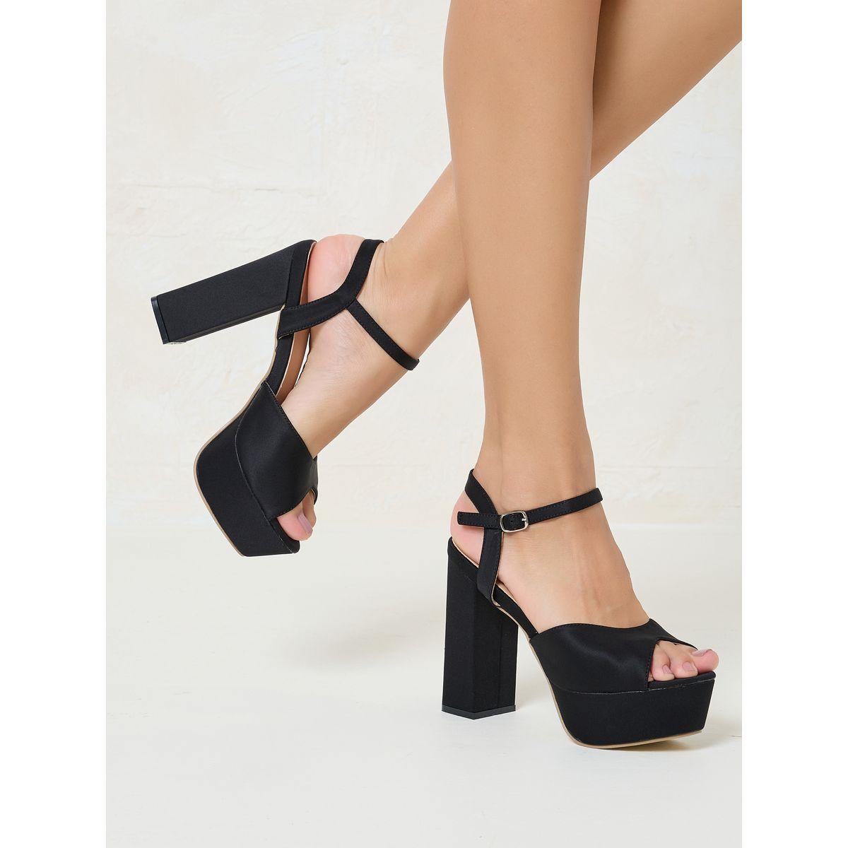 Styli Solid Ankle Strap Block Heel Sandals-women-shoes-sandals-heeled-image-1