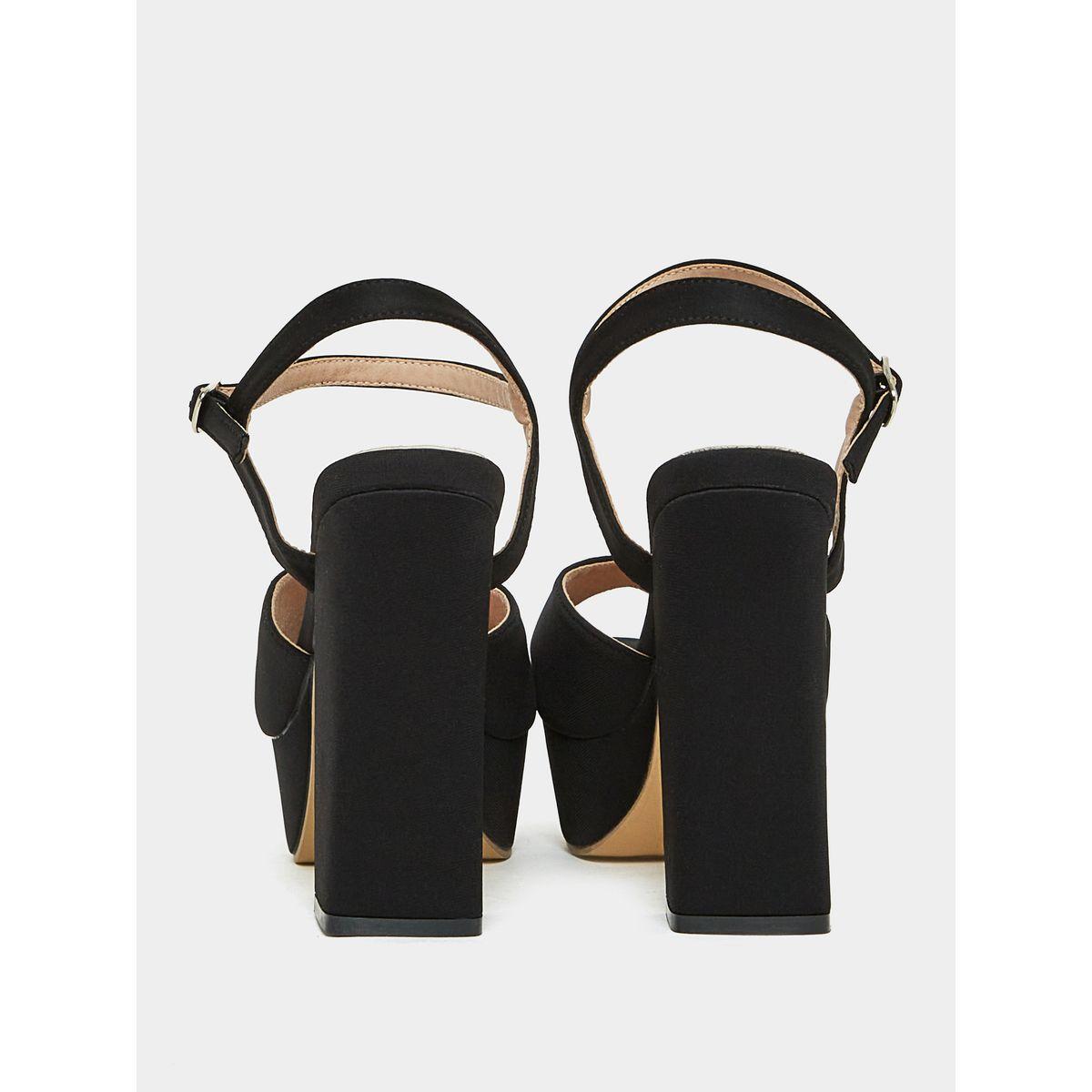 Styli Solid Ankle Strap Block Heel Sandals-women-shoes-sandals-heeled-image-5