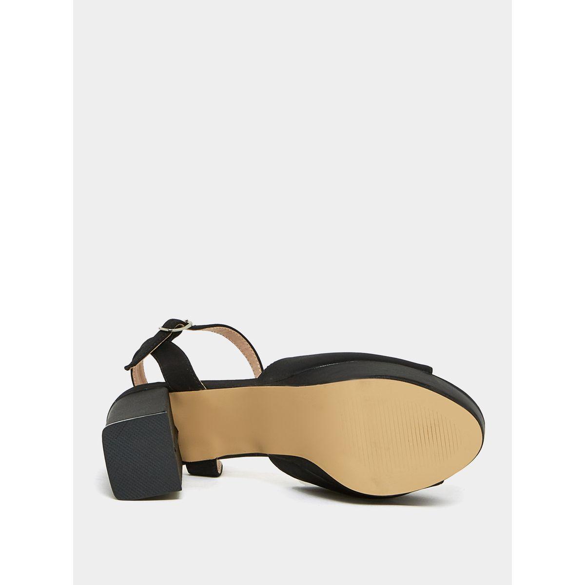Styli Solid Ankle Strap Block Heel Sandals-women-shoes-sandals-heeled-image-7