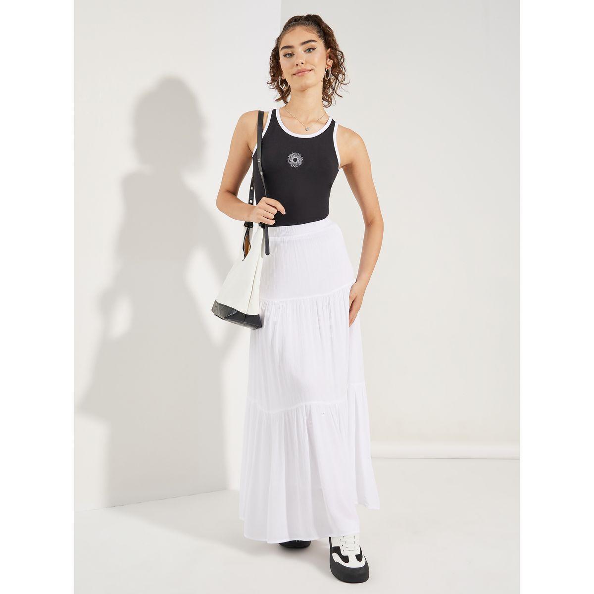 Styli Cotton Lycra Fitted Embroidery Detail Rib Tank-women-clothing-tshirts-image-2