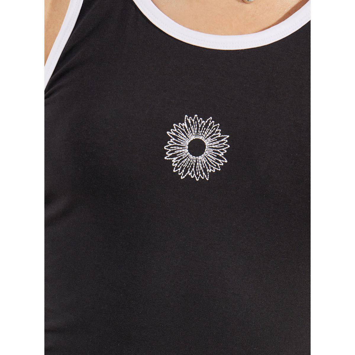 Styli Cotton Lycra Fitted Embroidery Detail Rib Tank-women-clothing-tshirts-image-3