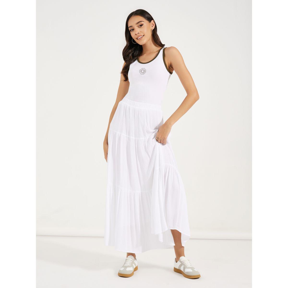 Styli Cotton Lycra Fitted Embroidery Detail Rib Tank-women-clothing-tshirts-image-3