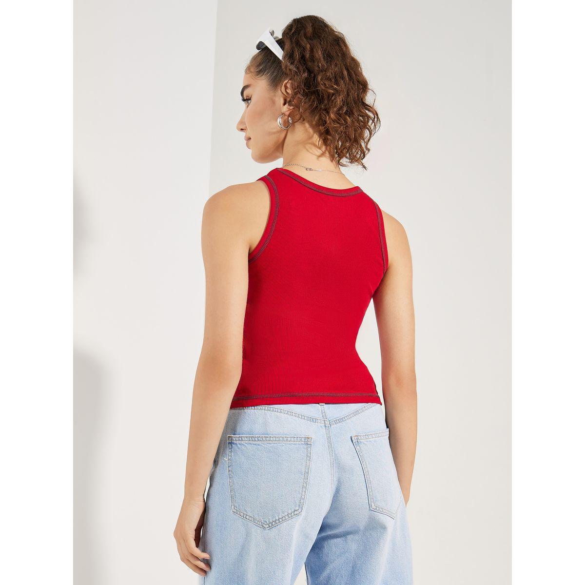 Styli Fitted Sunset Slogan Print Rib Tank-women-clothing-tshirts-image-6