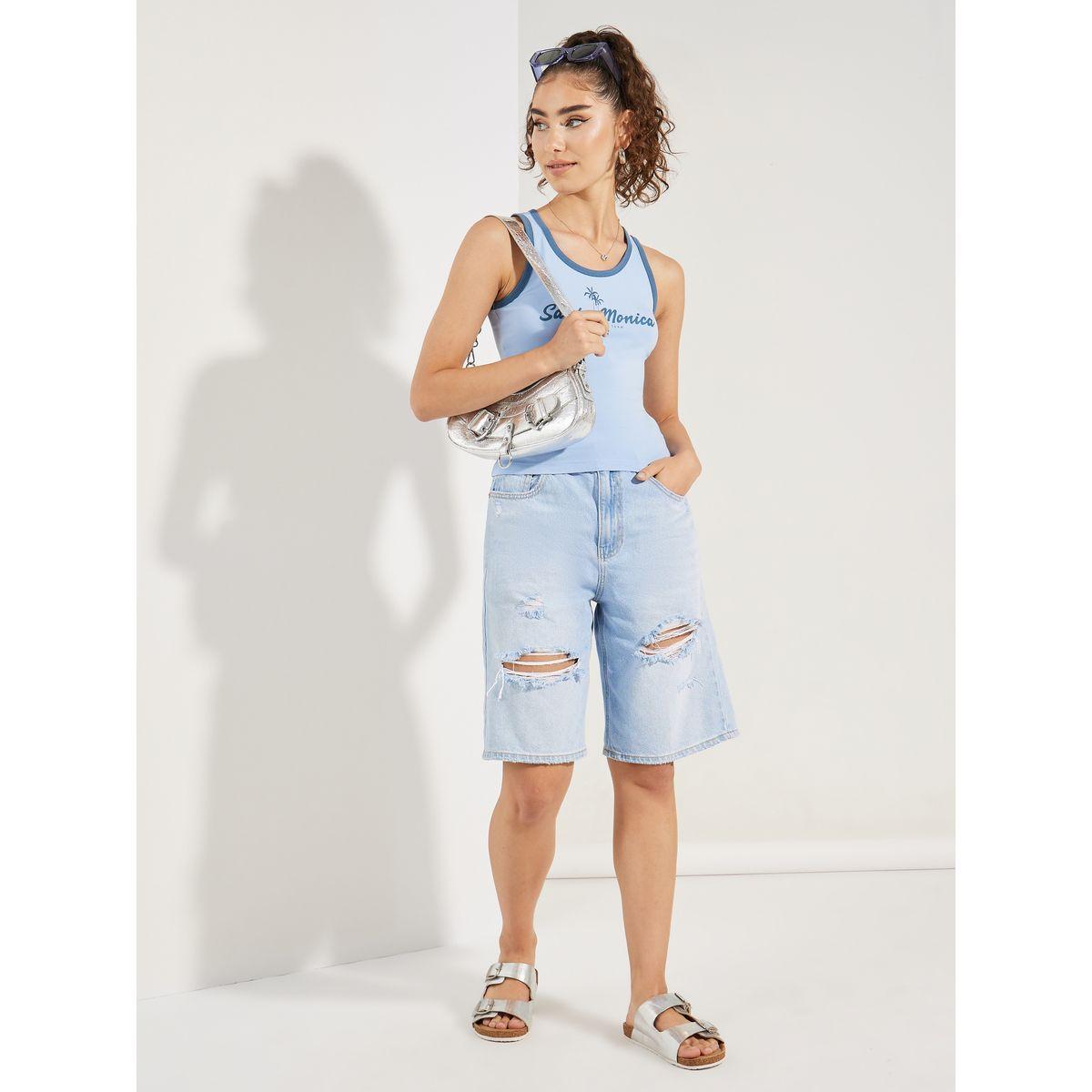 بلوزة بلا اكمام مع طبعة كتابة-women-clothing-tshirts-image-2