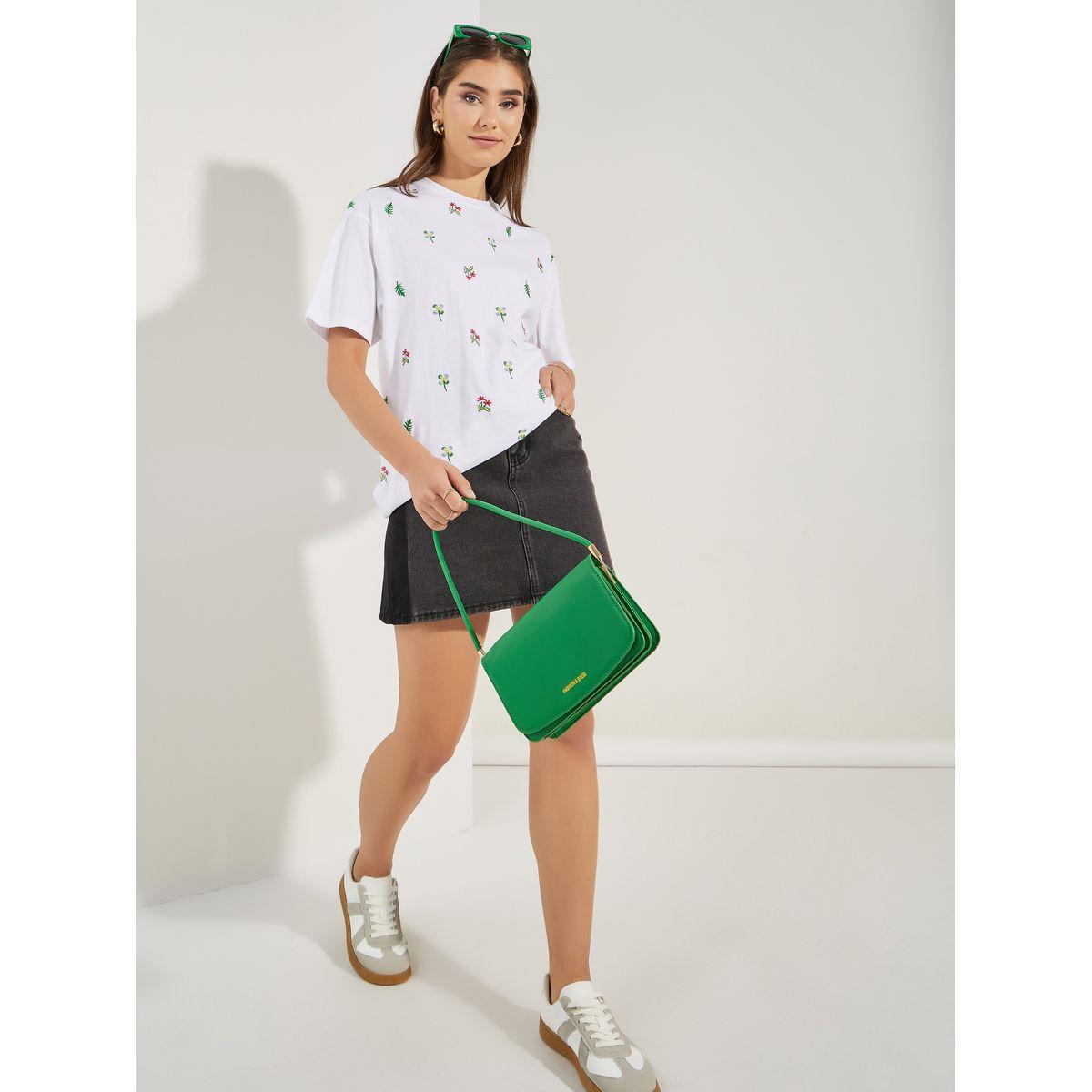Styli Oversized Embroidery Detail Round Neck T-Shirt-women-clothing-tshirts-image-2