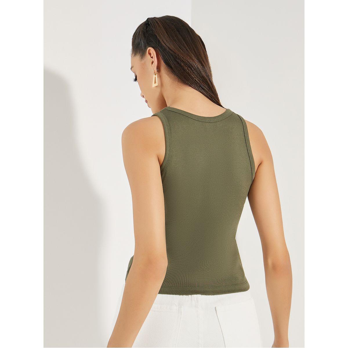 Styli Fitted Embroidery Detail Rib Tank-women-clothing-tshirts-image-6