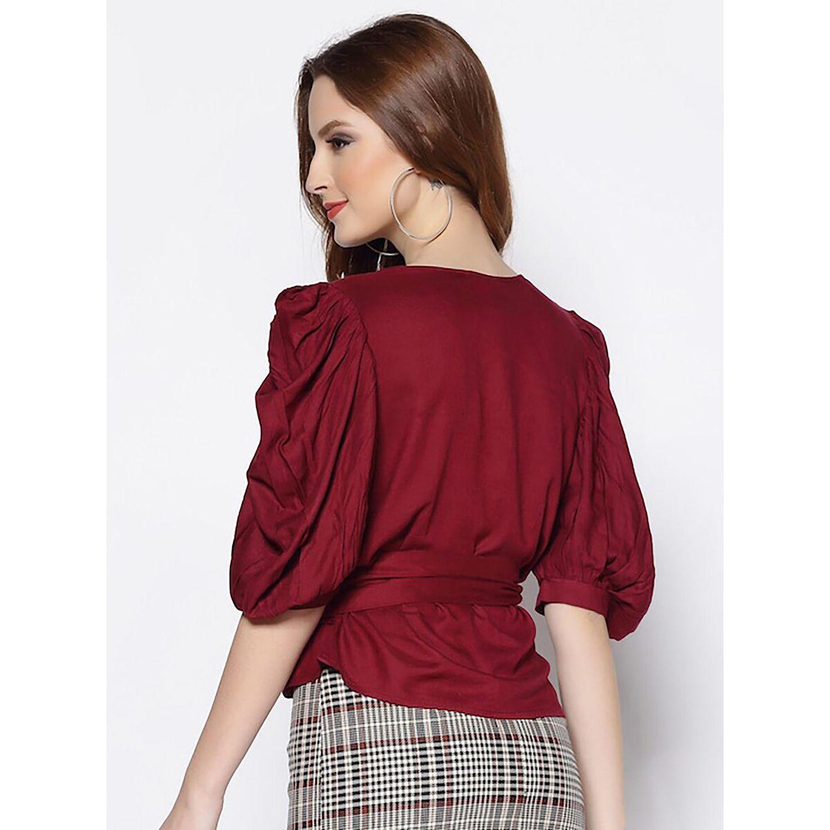 Sera Solid Wrap Top with Tie Up-women-clothing-shirtsandblouses-blouses-image-3