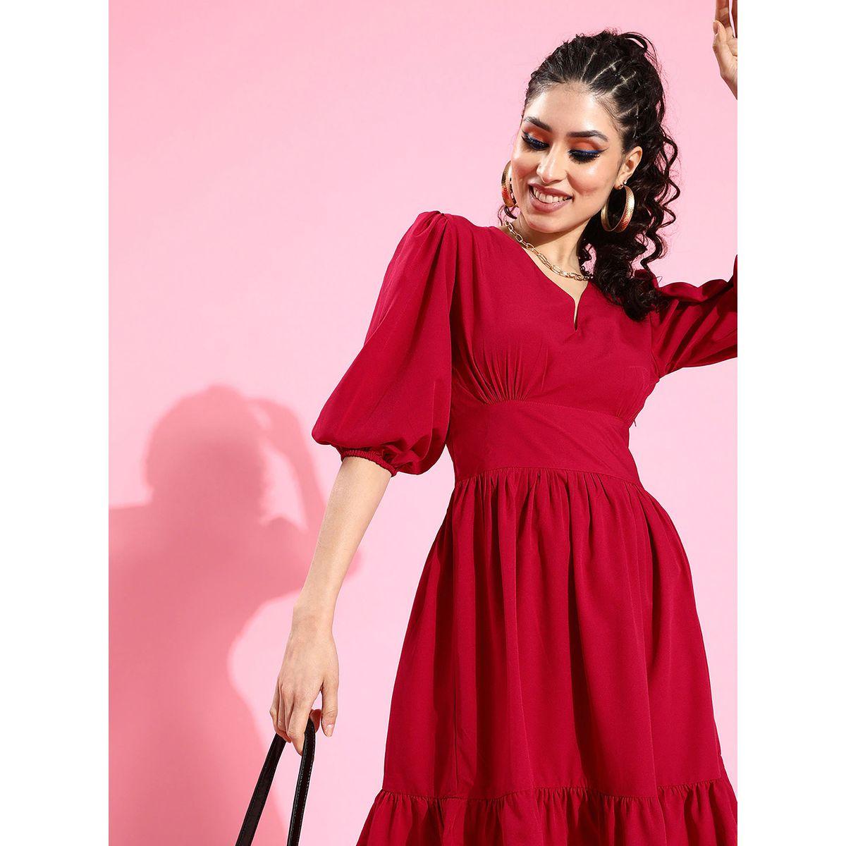 Sera Gathered Detail Puff Sleeves A-Line Mini Dress-women-clothing-dresses-image-1
