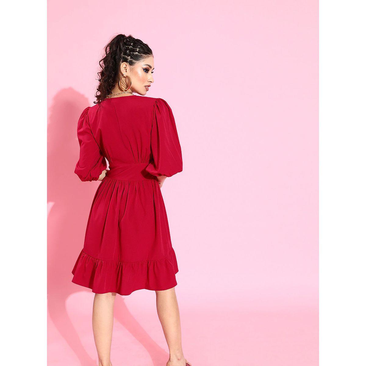 Sera Gathered Detail Puff Sleeves A-Line Mini Dress-women-clothing-dresses-image-3