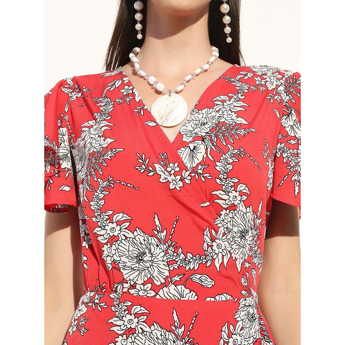 Sera Floral Print Ruffle Detail Tie Up Midi Wrap Dress-women-clothing-dresses-image-4