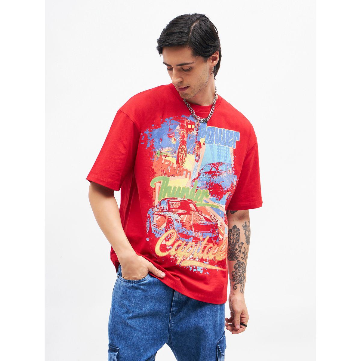 Mascln Sassafras Graphic Print Oversized T-Shirt with Drop Shoulder Sleeves-men-clothing-tshirtsandpolos-tshirts-image-1