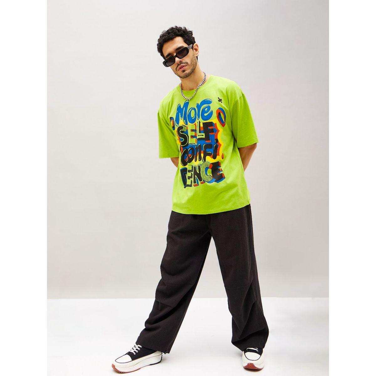 Mascln Sassafras Confidence Typographic Print Oversized T-Shirt with Drop Shoulder Sleeves-men-clothing-tshirtsandpolos-tshirts-image-4