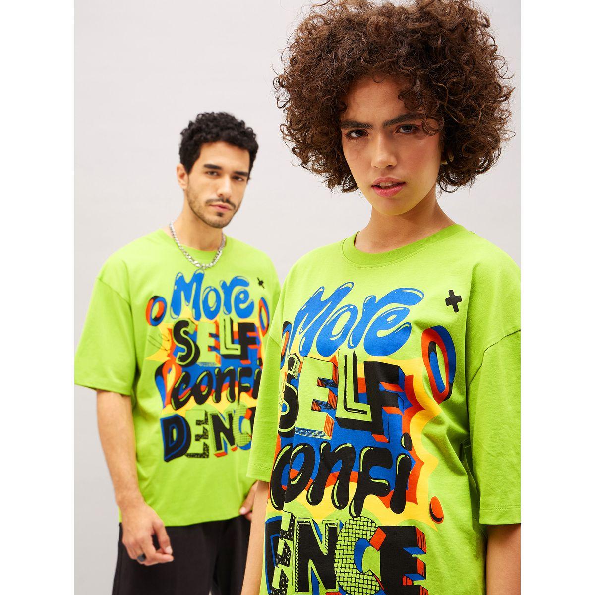 Mascln Sassafras Confidence Typographic Print Oversized T-Shirt with Drop Shoulder Sleeves-men-clothing-tshirtsandpolos-tshirts-image-5