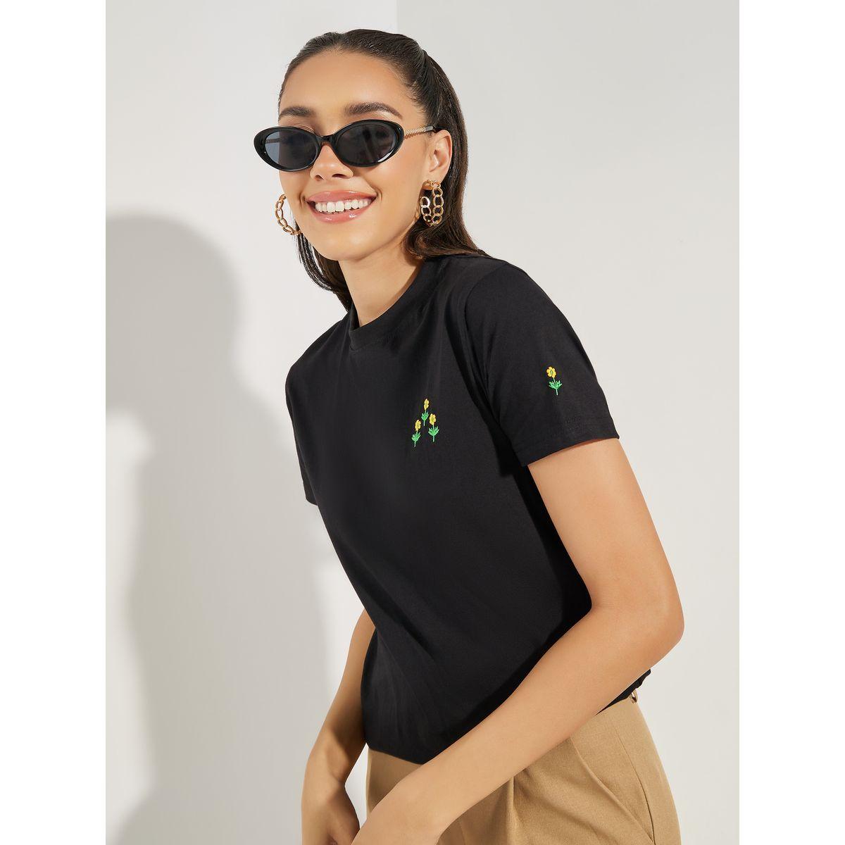Styli Regular Fit Embroidery Detail Round Neck T-Shirt-women-clothing-tshirts-image-1