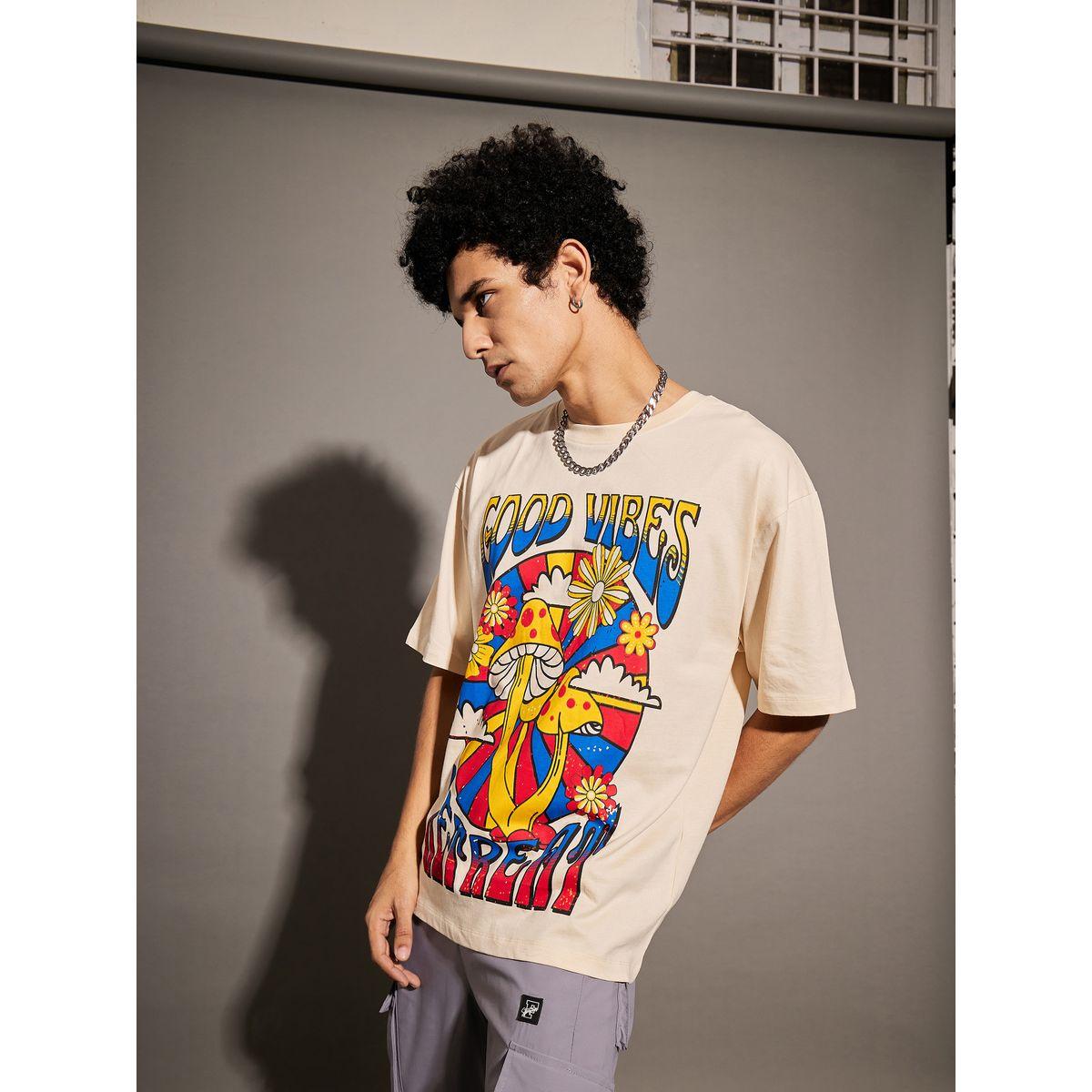 Mascln Sassafras Good Vibes Graphic Print Oversized T-Shirt-men-clothing-tshirtsandpolos-tshirts-image-1