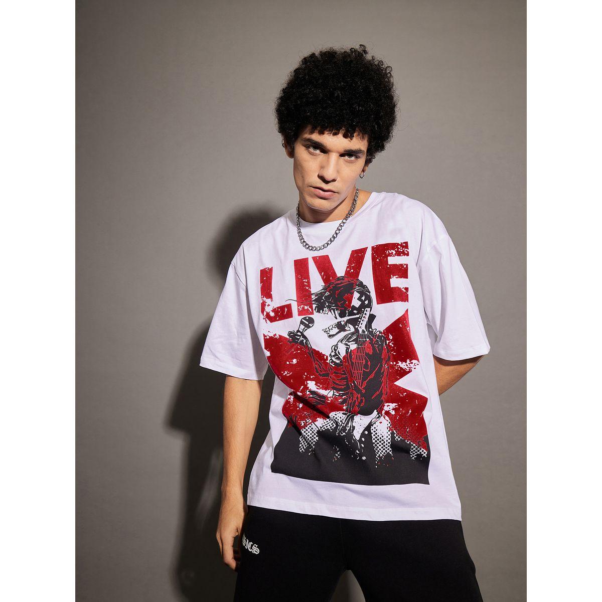 Mascln Sassafras Live Graphic Print Oversized T-Shirt with Drop Shoulder Sleeves-men-clothing-tshirtsandpolos-tshirts-image-1