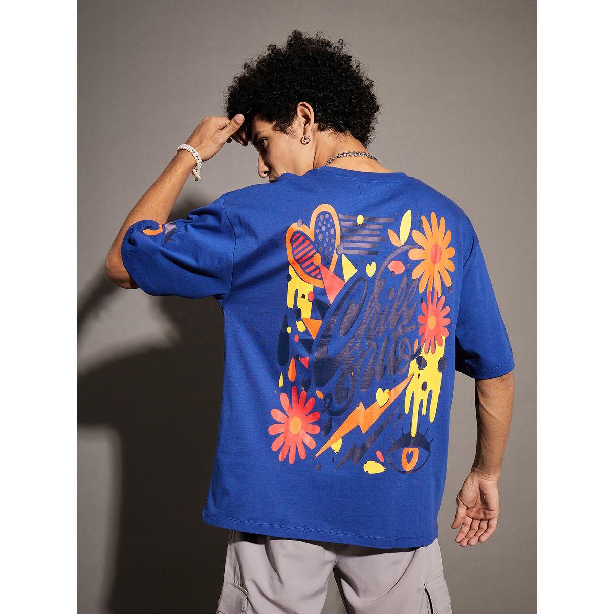 تيشيرت فضفاض بطبعة زهور واكتاف منخفضة-men-clothing-tshirtsandpolos-tshirts-image-1