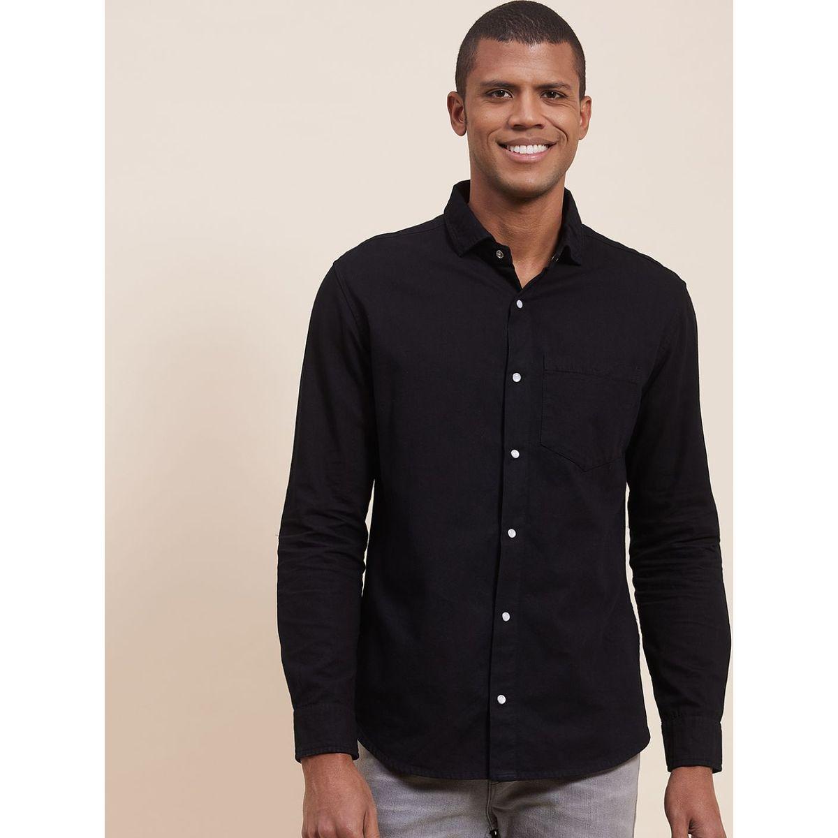 Mascln Sassafras Solid Elbow Patch Detail Shirt with Long Sleeves-men-clothing-shirts-image-1
