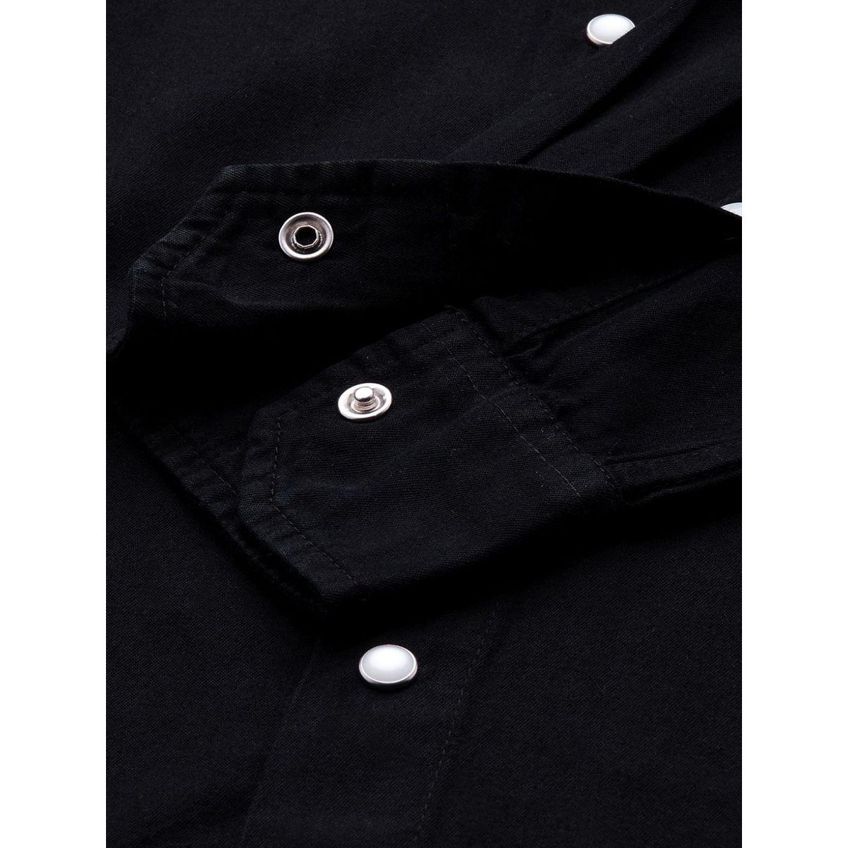 Mascln Sassafras Solid Elbow Patch Detail Shirt with Long Sleeves-men-clothing-shirts-image-3