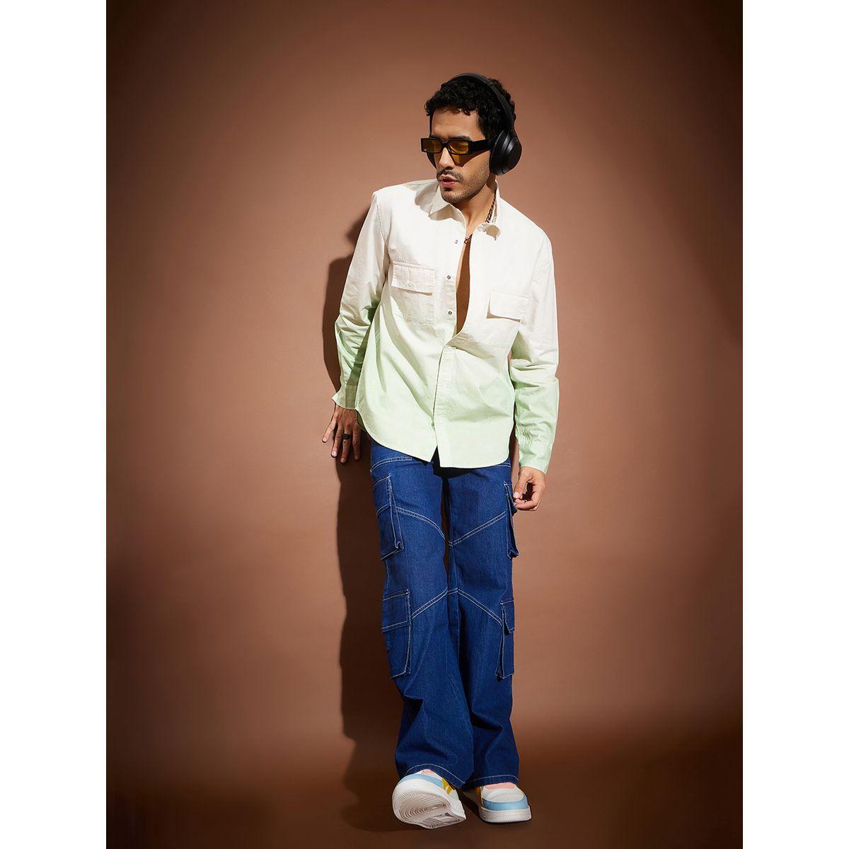 قميص بنمط تدرج الالوان مع اكمام طويلة ماسكلن ساسافراس × ستايلي-men-clothing-shirts-image-4