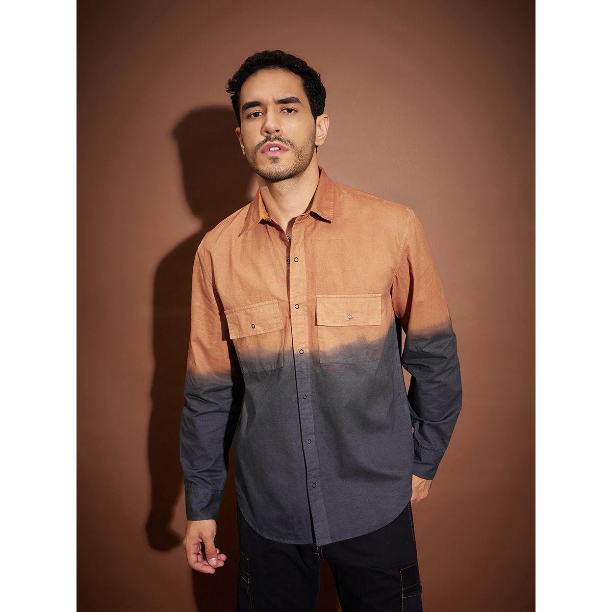 Mascln Sassafras X Styli  Ombre Flap Pocket Shirt with Long Sleeves-men-clothing-shirts-image-1
