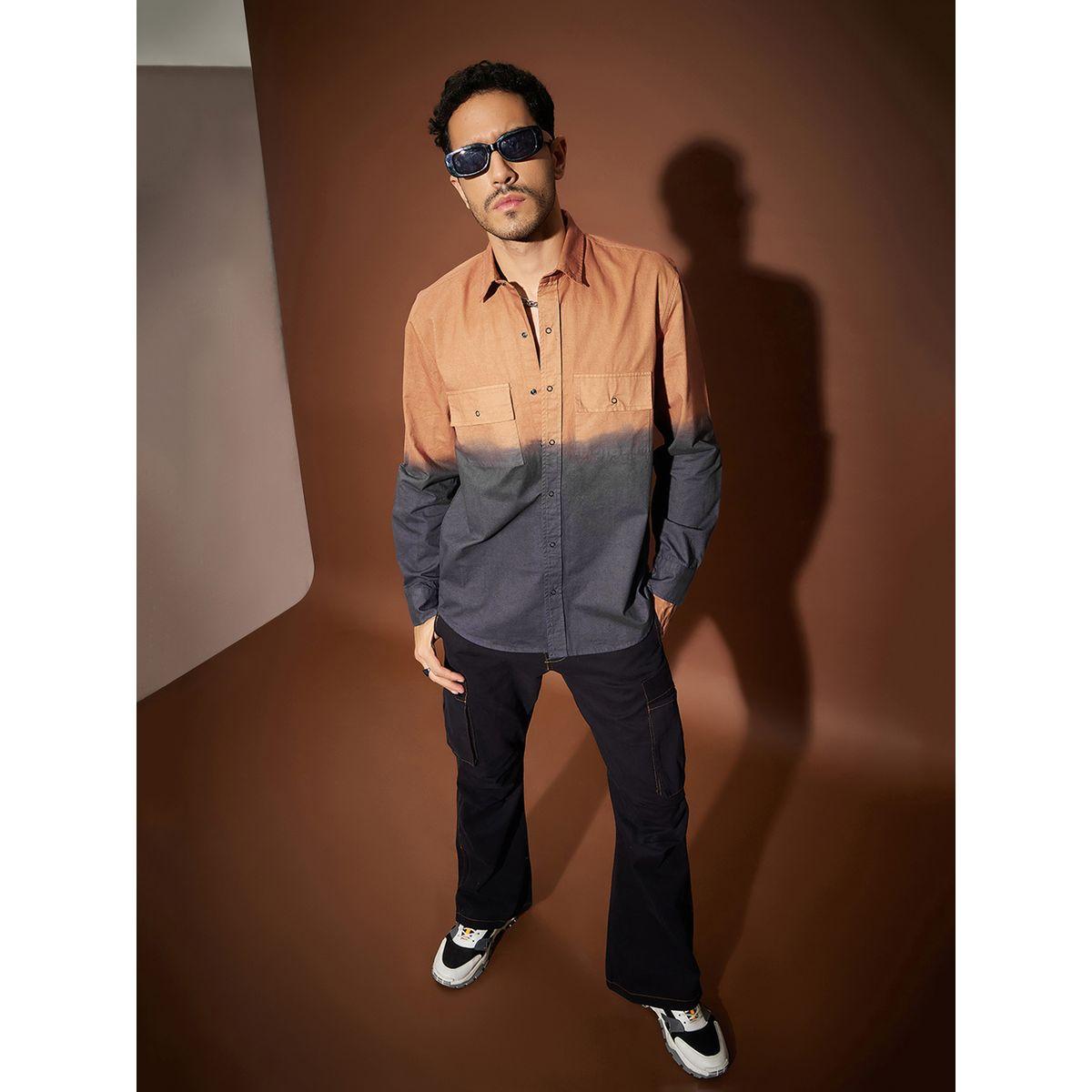 قميص بنمط تدرج الالوان مع اكمام طويلة ماسكلن ساسافراس × ستايلي-men-clothing-shirts-image-4