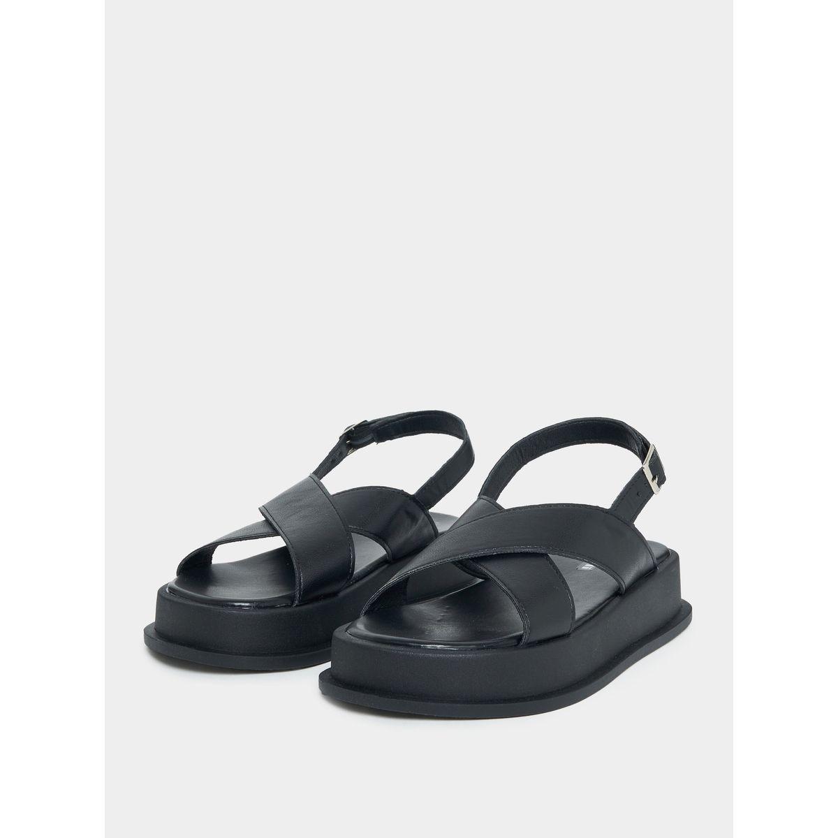 Styli Cross Strap Platform Sandals-women-shoes-sandals-flats-image-1