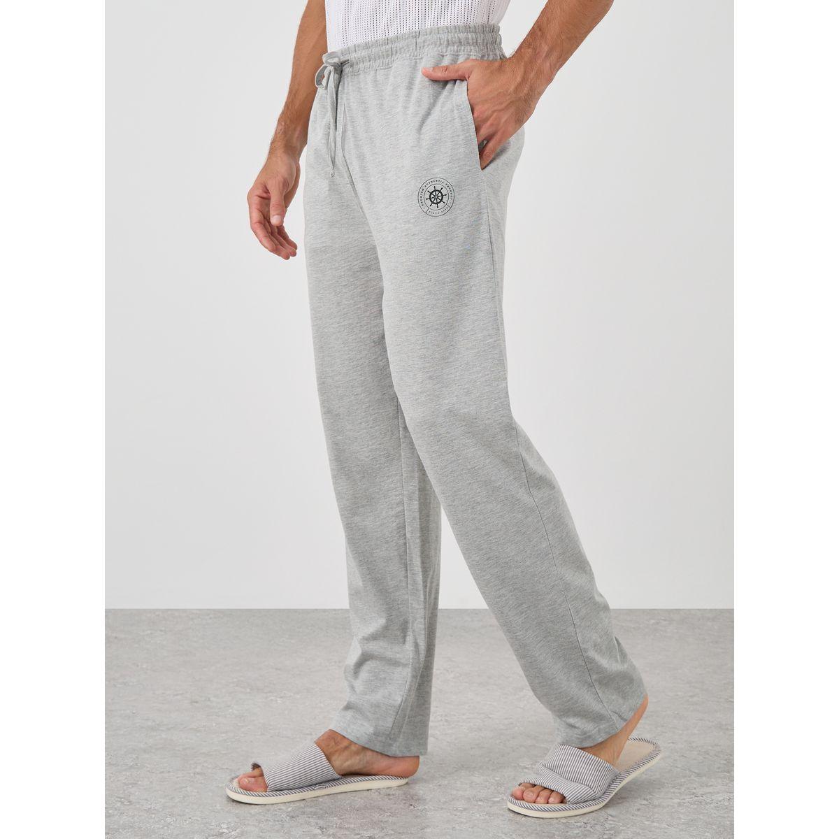 Styli Knitted Open Hem Pyjamas with Logo Print-men-clothing-nightwear-pyjamaandshorts-image-1