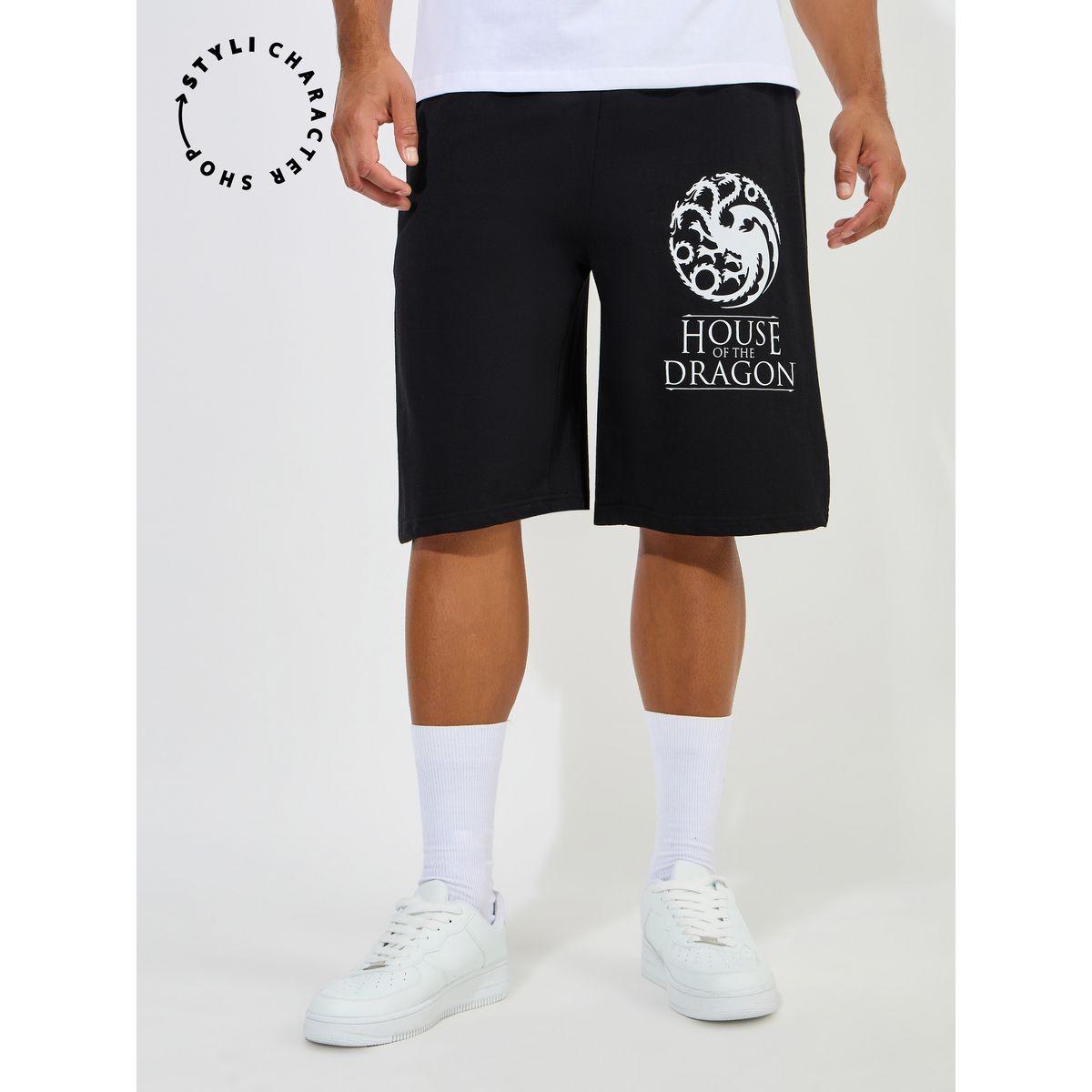 شورت تيري فضفاض مطبع بطبعة جرافيك-men-clothing-bottoms-shorts-image-1