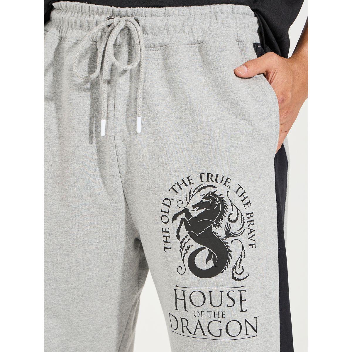 Styli House of Dragon Graphic print Oversized Terry Jogger with side contrast-men-clothing-bottoms-joggers-image-3