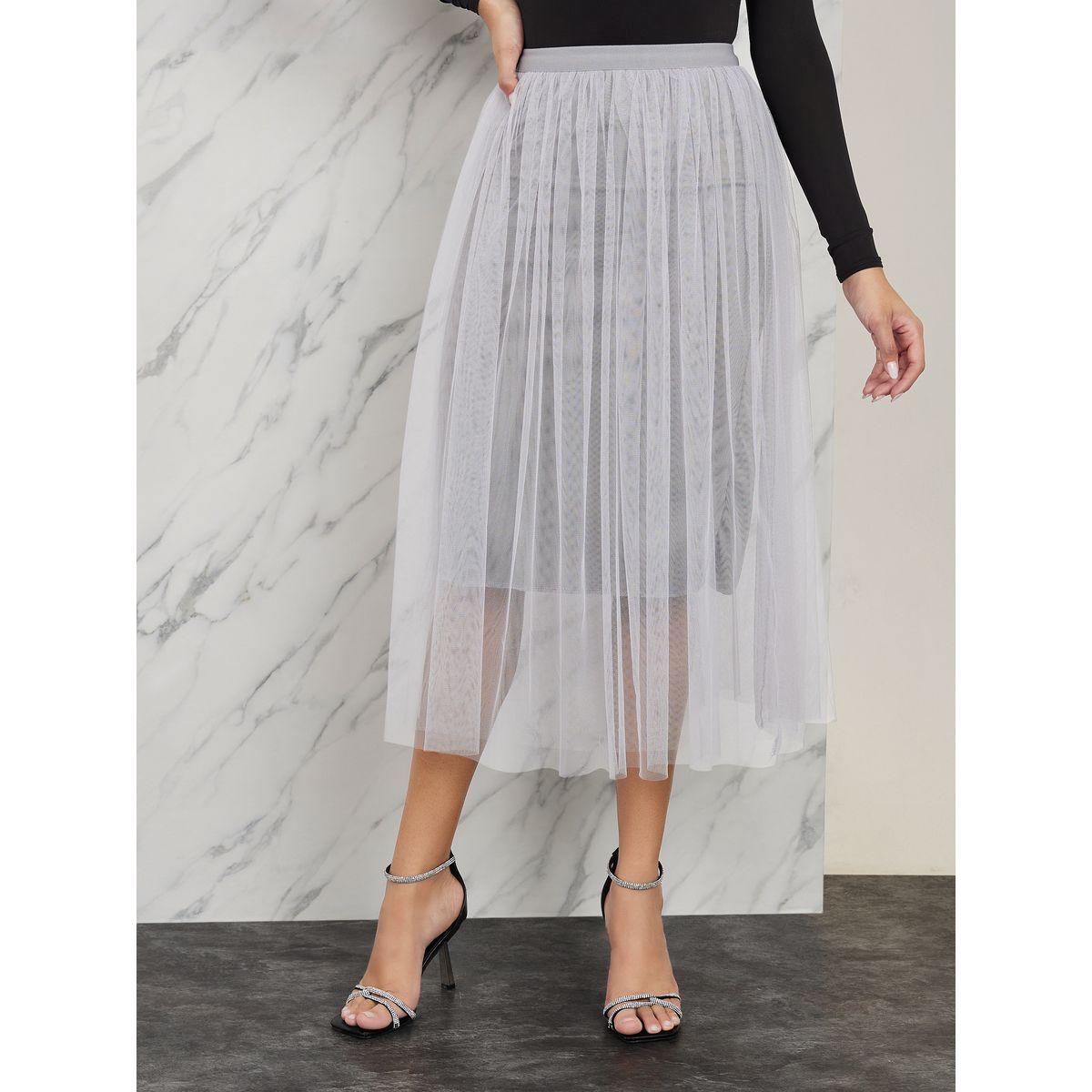 Styli Mesh Insert A-Line Midi Skirt-women-clothing-bottoms-skirts-image-4