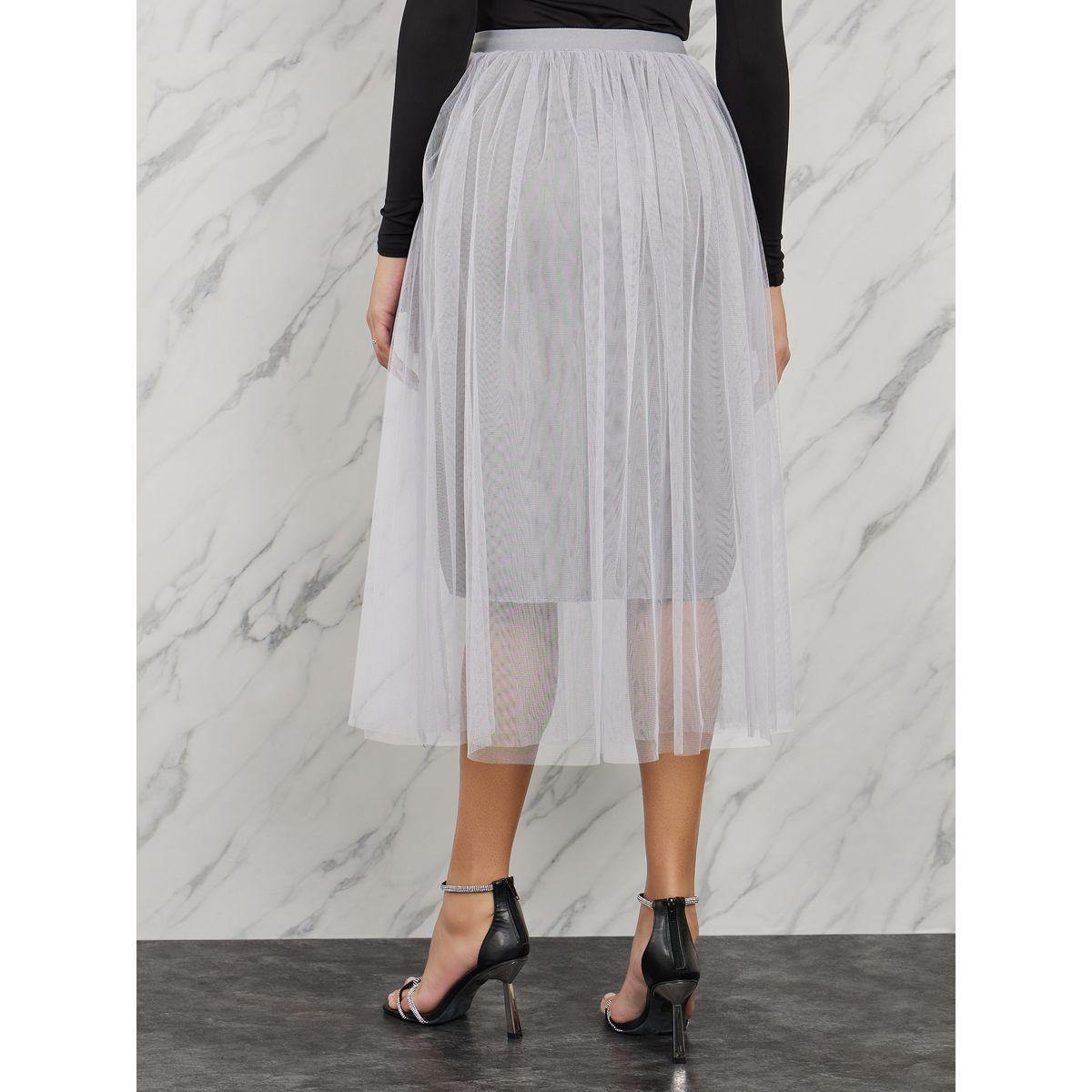 Styli Mesh Insert A-Line Midi Skirt-women-clothing-bottoms-skirts-image-4