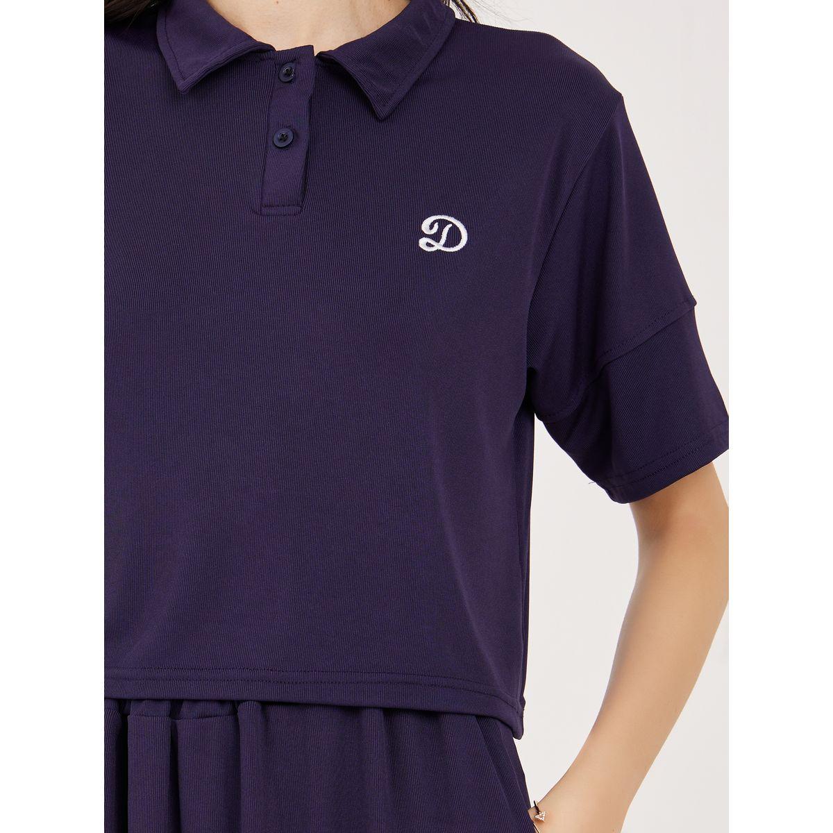 Styli Letter Patch Polo T-Shirt & Solid Skirt Co-Ords-women-clothing-coordsets-image-3