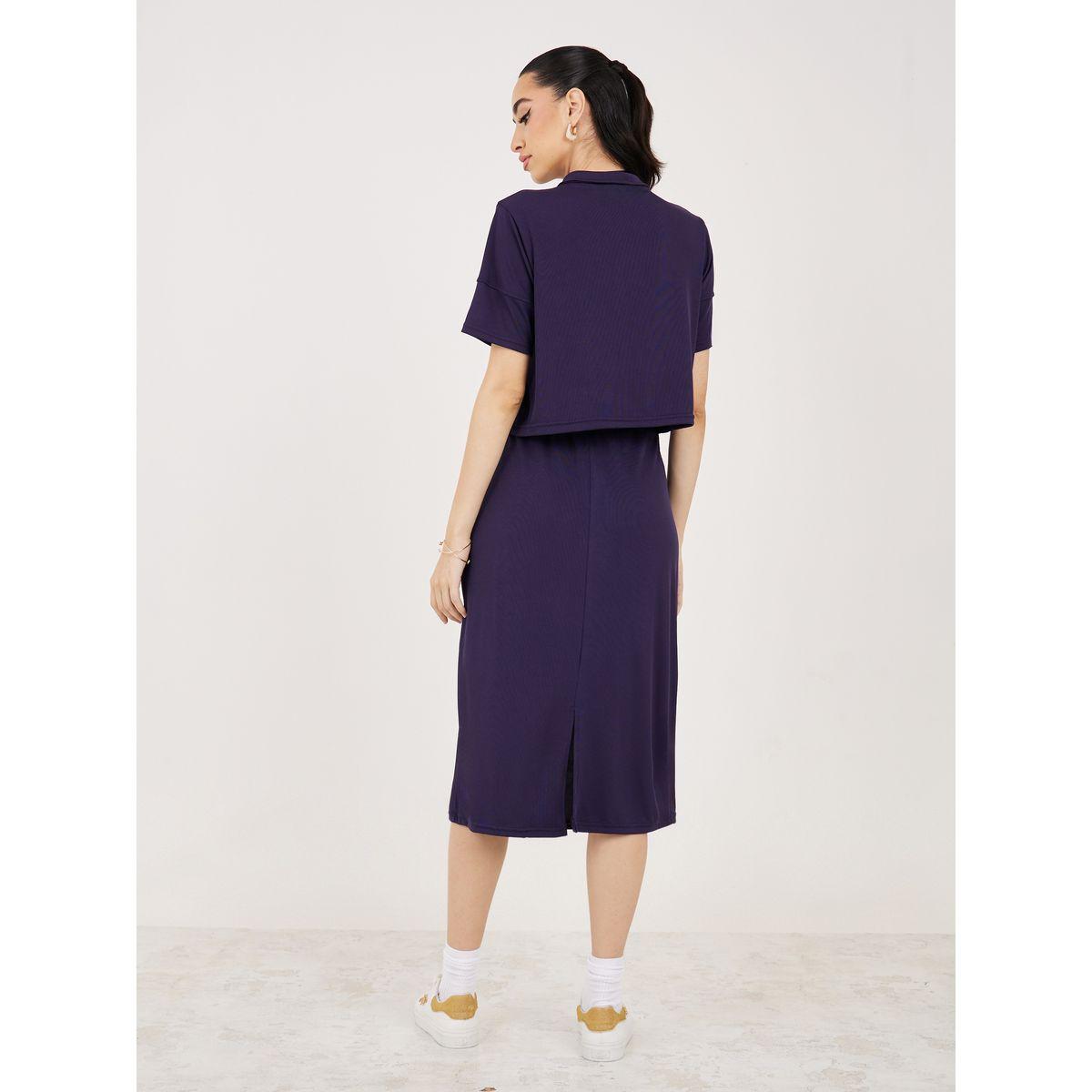 Styli Letter Patch Polo T-Shirt & Solid Skirt Co-Ords-women-clothing-coordsets-image-4