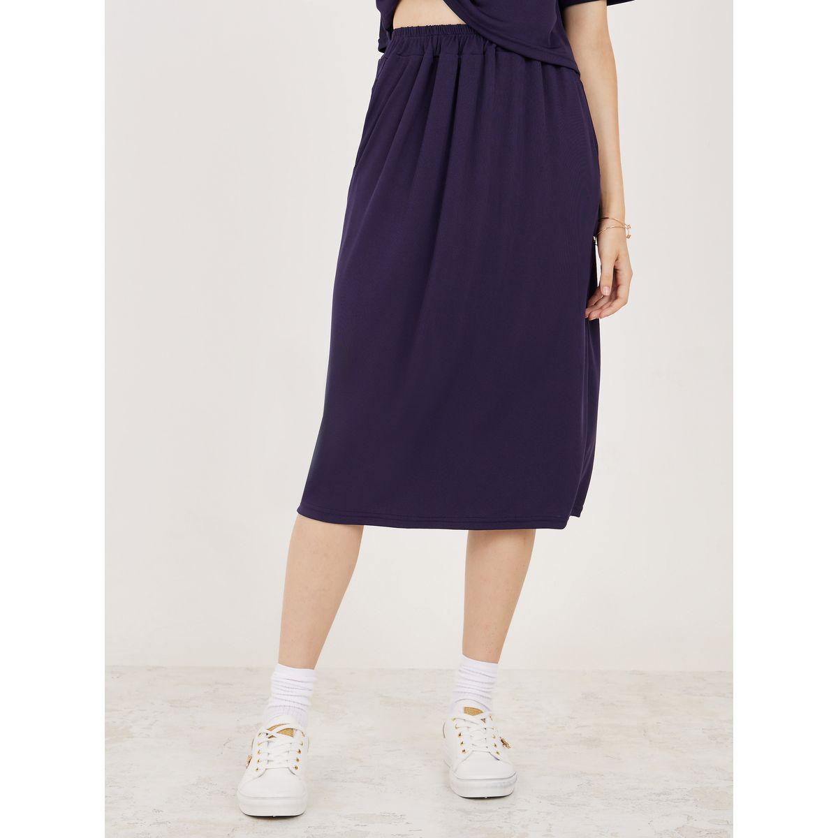 Styli Letter Patch Polo T-Shirt & Solid Skirt Co-Ords-women-clothing-coordsets-image-5