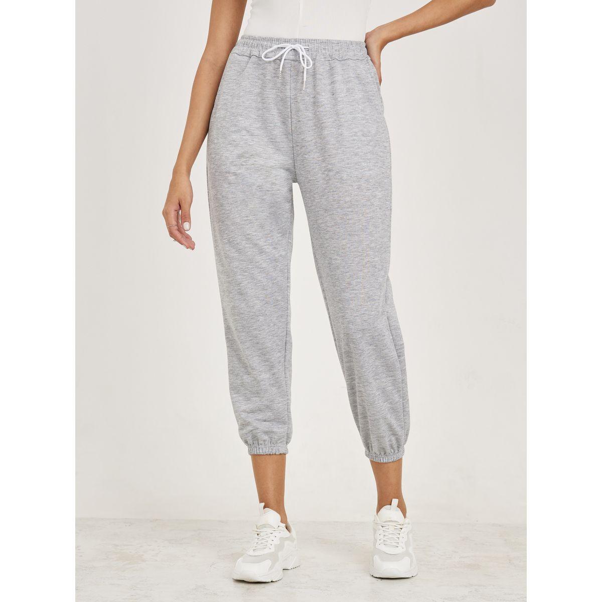 جوغر سادة قصير بأساور مطاطية-women-clothing-bottoms-joggers-image-1