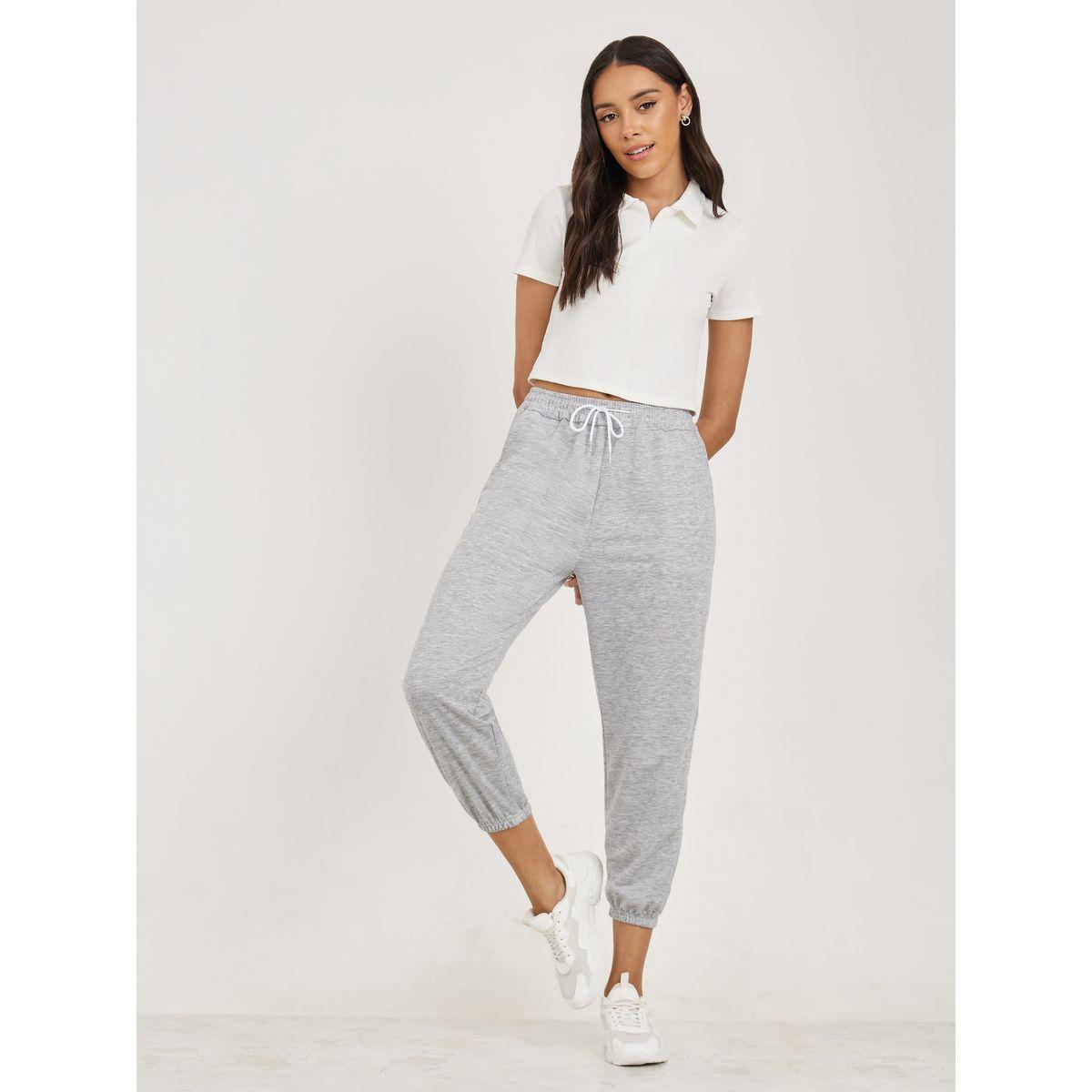 جوغر سادة قصير بأساور مطاطية-women-clothing-bottoms-joggers-image-2
