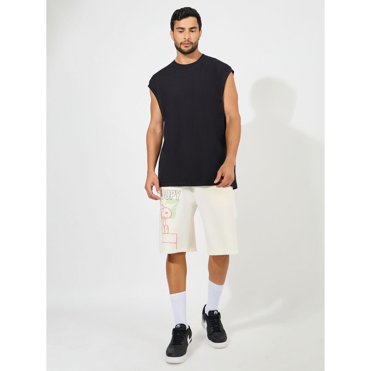 Styli Snoopy Graphic Print Oversized Terry Shorts-men-clothing-bottoms-shorts-image-2