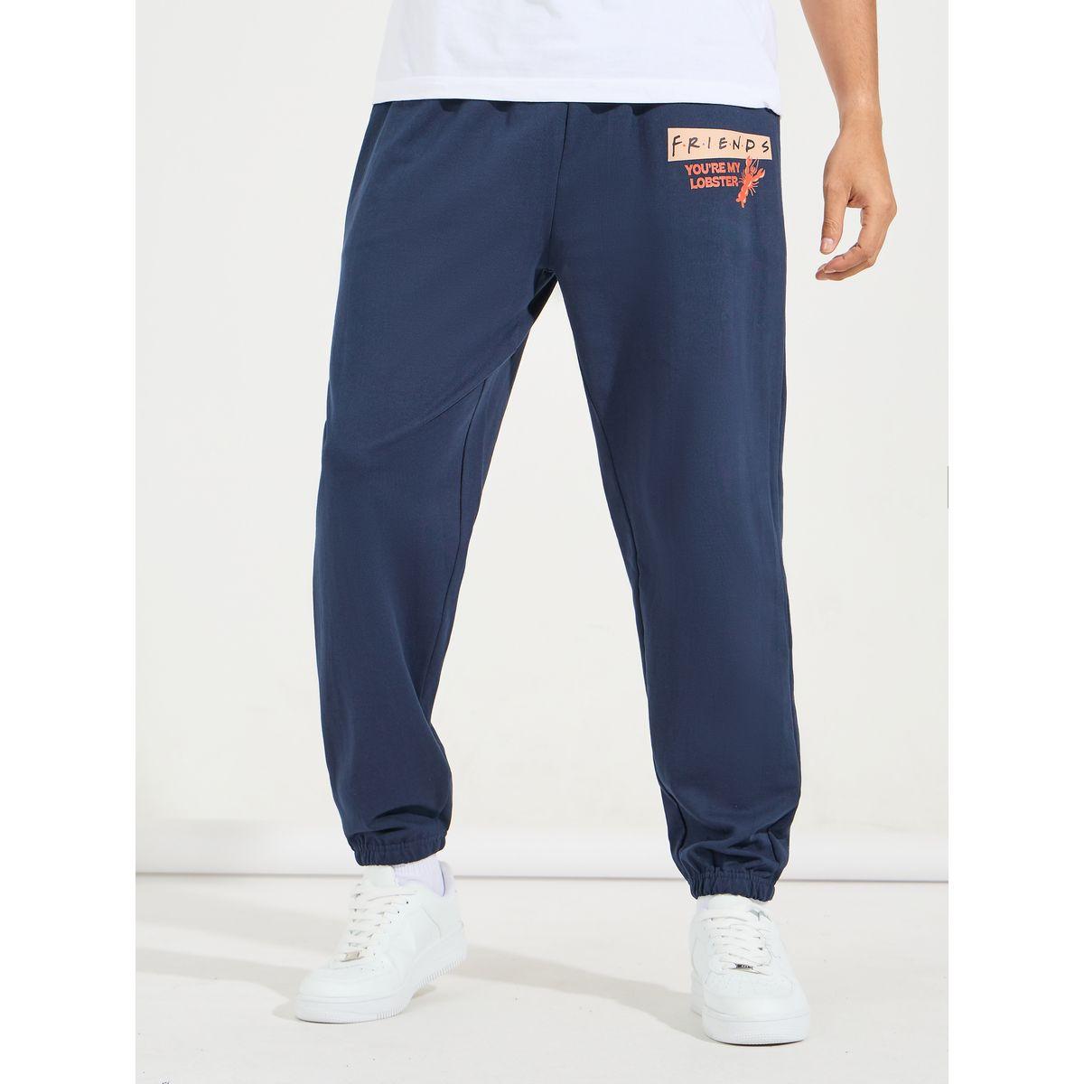 Styli Friends Graphic print Oversized Terry Joggers witg Elasticated cuff-men-clothing-bottoms-joggers-image-1