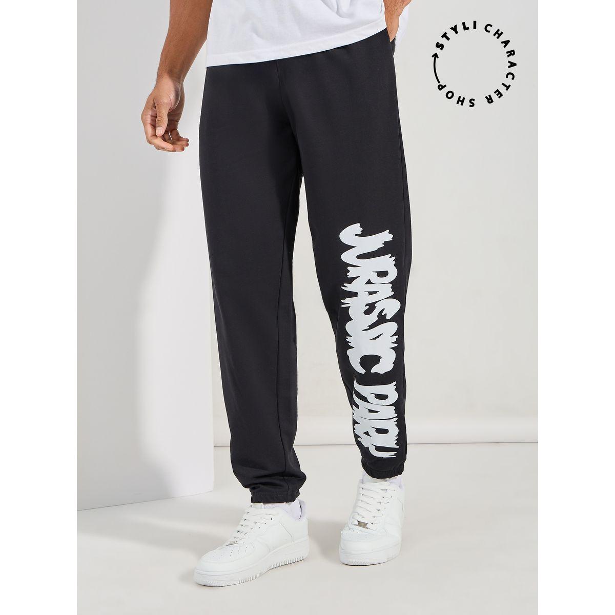 Styli Jurassic Park Graphic Print Oversized Terry Joggers-men-clothing-bottoms-joggers-image-1